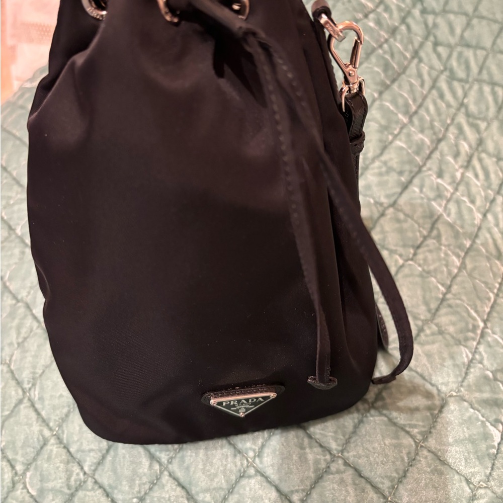 Prada black wristlet pouch